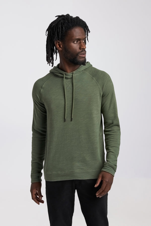 Long Sleeve Hoodie | Natural Marled French Terry