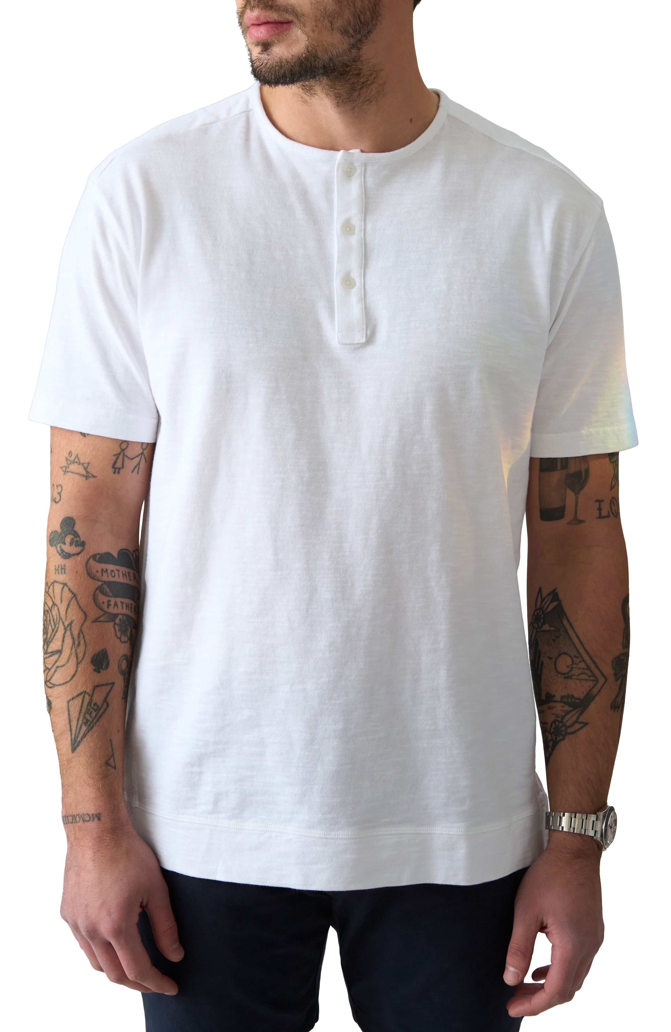 Short Sleeve Henley | Soft Slub Jersey
