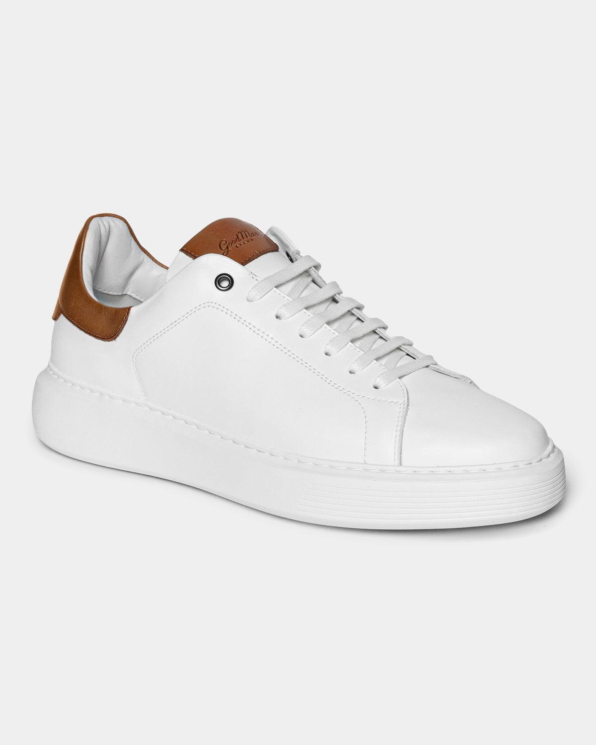 Good Man Brand Leather Sneakers Made In Italy White Shoes Mens Size 9 Goodman Brand Edge White Italian Leather | Mercari main image 3