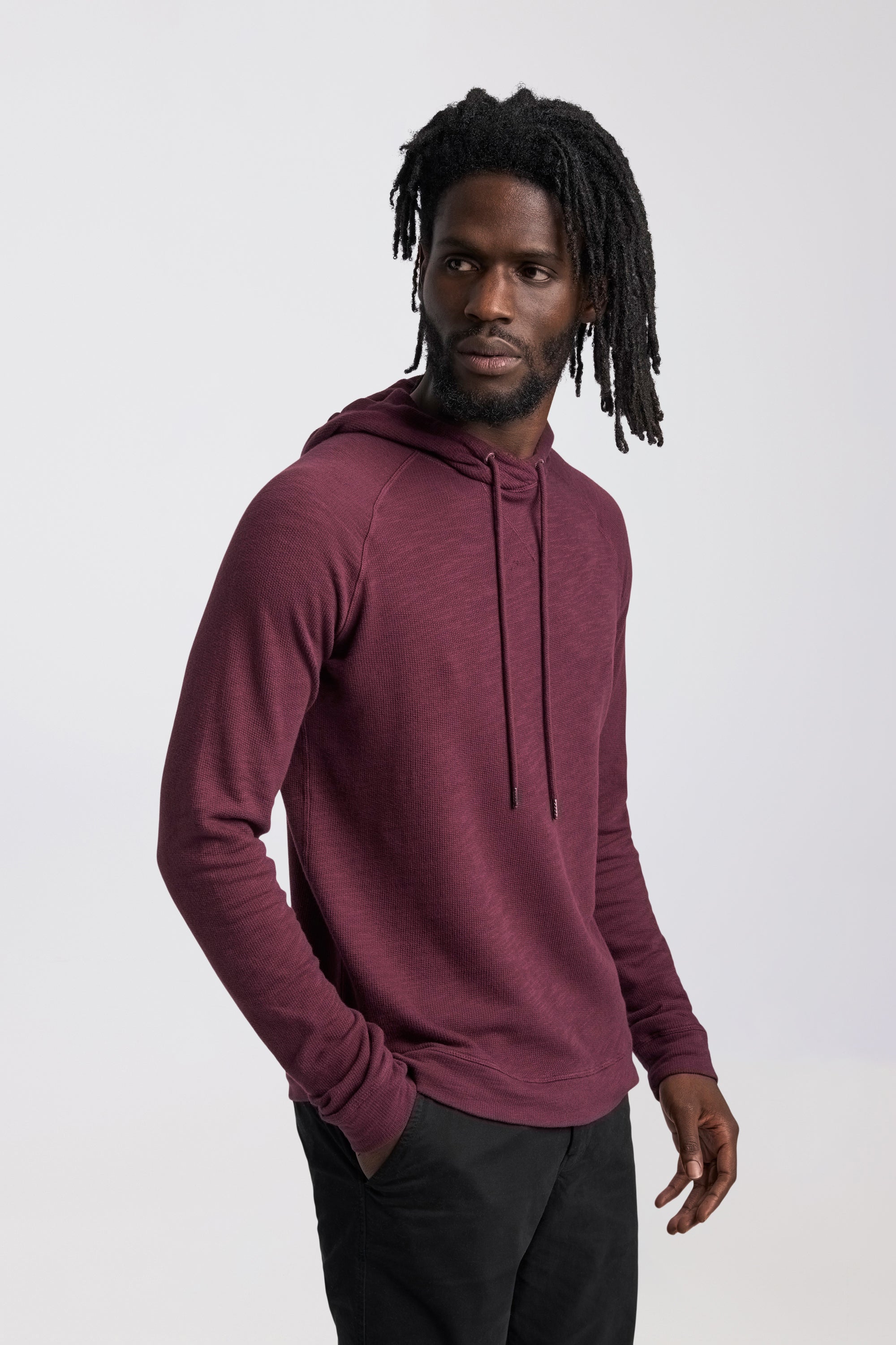 Long Sleeve Hoodie | Natural Marled French Terry