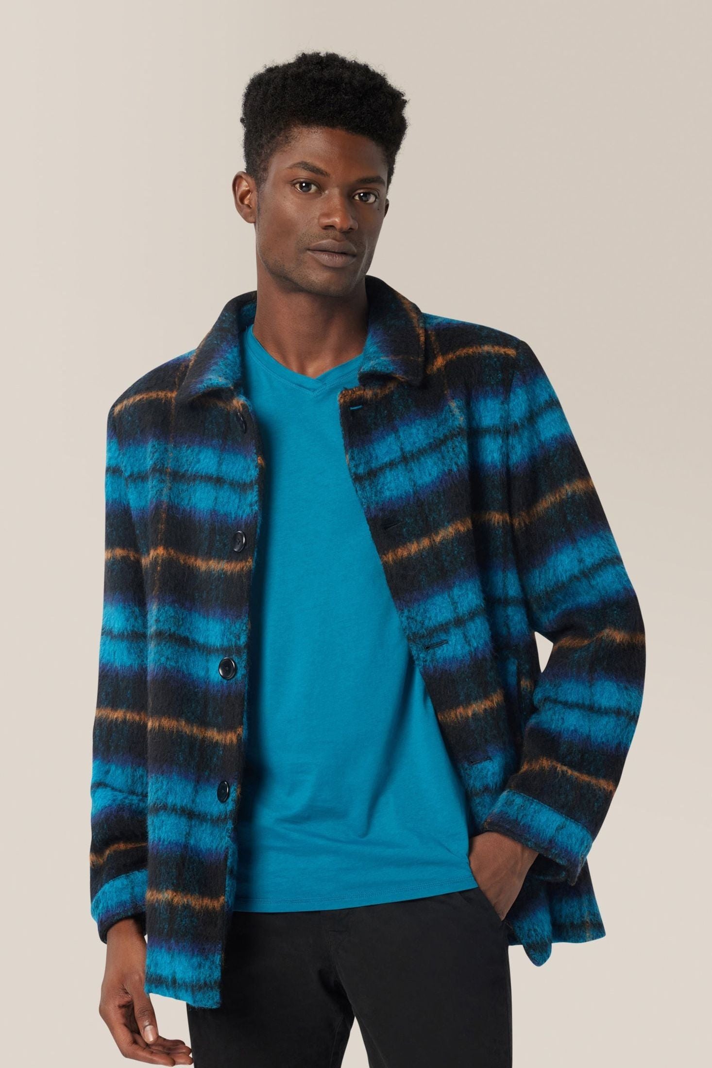 Plaid Wool Coat