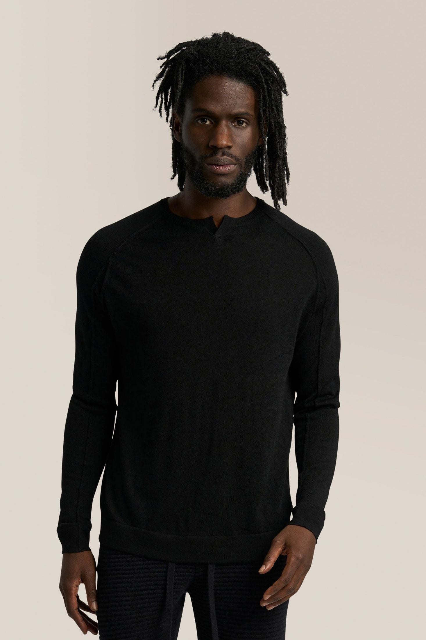 V-Notch Crew Sweater