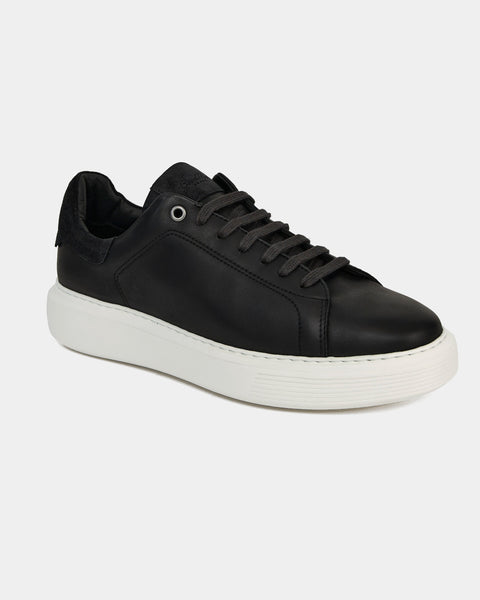 Good Man Brand Black Leather Legend London‎ Edge Low Top leather shoes (9) Pebbled Leather Sneakers - Lightweight & Durable Footwear main image 4